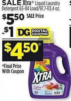 Dollar General Xtra liquid laundry detergent offer