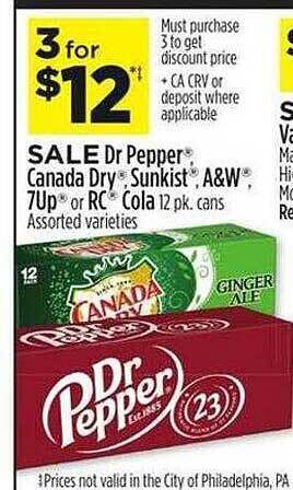 Dollar General Dr pepper, canada dry, sunkist, a&w, 7up or rc cola offer