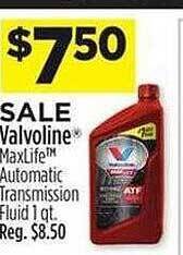 Dollar General Valvoline maxlife automatic transmission fluid offer