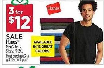 Dollar General Hanes men's tees offer