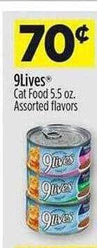Dollar General 9lives cat food offer