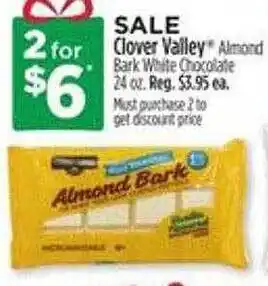 Dollar General Clover valley almond bark white chocolate offer