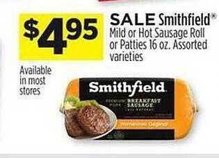 Dollar General Smithfield mild or hot sausage roll or patties offer