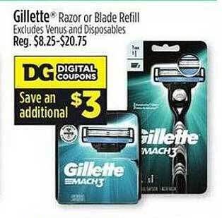 Dollar General Gillette razor or blade refill offer