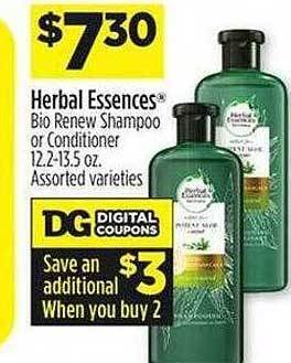 Dollar General Herbal essences bio renew shampoo or conditioner offer