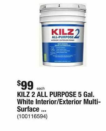 The Home Depot Kilz 2 all purpose 5 gal white interior-exterior multi-surface offer