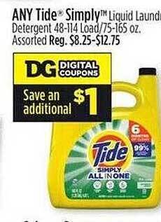 Dollar General Tide simply liquid laundry detergent offer