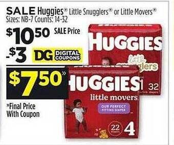 Dollar General Huggies little snugglers or little movers offer