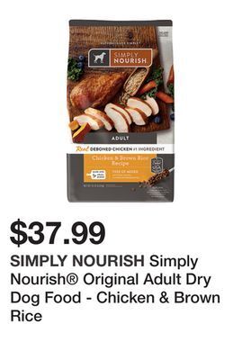 Petsmart Simply nourish® original adult dry dog food - chicken & brown rice offer