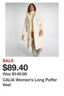 Dick's Sporting Goods Calia women's long puffer vest offer