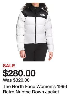 Dick's Sporting Goods The north face women's 1996 retro nuptse down jacket offer