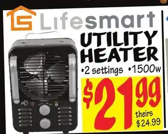 Ollie's Lifesmart utility heater offer