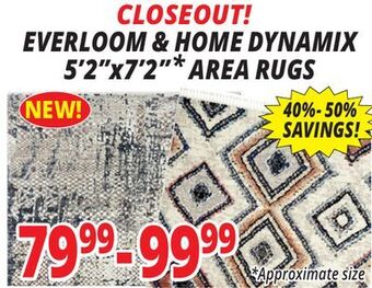 Ocean State Job Lot Everloom & home dynamix 5'2"x7'2"* area rugs offer