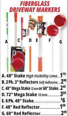 Ocean State Job Lot Fiberglass driveway markers offer