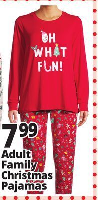 Ocean State Job Lot Adult family christmas pajamas offer