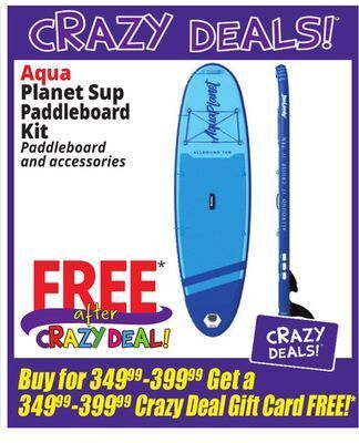 Ocean State Job Lot Aqua planet sup paddleboard kit offer
