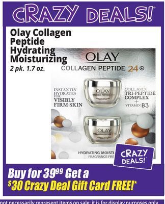 Ocean State Job Lot Olay collagen peptide hydrating moisturizing offer