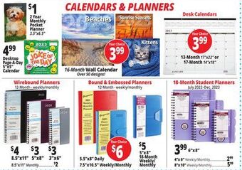 Ocean State Job Lot Calendars & planners offer