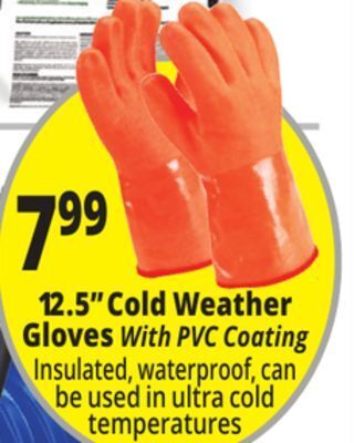 Ocean State Job Lot 12.5" cold weather gloves with pvc coating offer