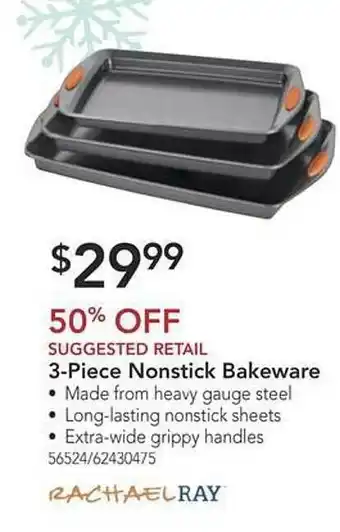 Nebraska Furniture Mart Rachael ray 3-piece nonstick bakeware offer