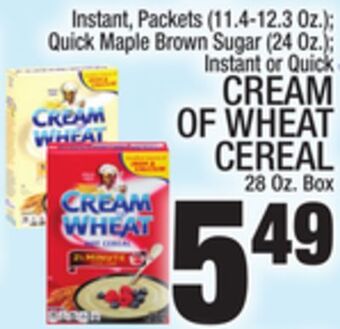 C Town Cream of wheat cereal 28 oz. box offer