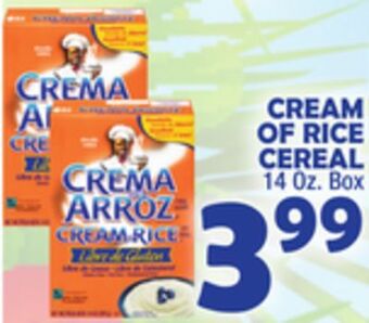 Bravo Supermarkets Cream of rice cereal offer