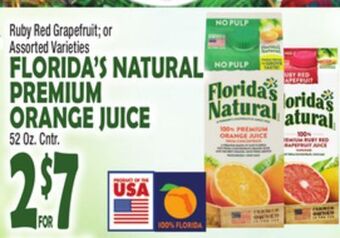 Bravo Supermarkets Florida's natural premium orange juice offer