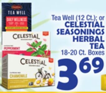 Bravo Supermarkets Celestial seasonings herbal tea, 18-20 ct. boxes offer