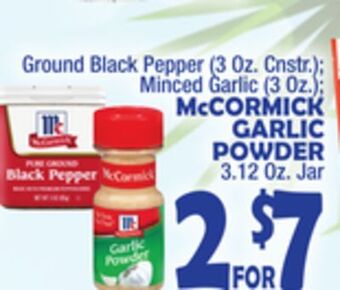 Bravo Supermarkets Mccormick garlic powder 3.12 oz. jar offer