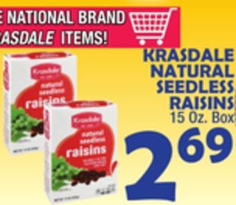 Bravo Supermarkets Krasdale natural seedless raisins offer