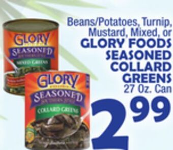Bravo Supermarkets Glory foods seasoned collard greens offer