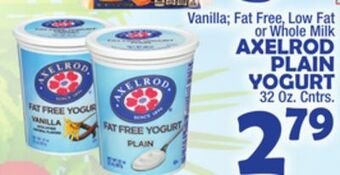 Bravo Supermarkets Axelrod plain yogurt offer
