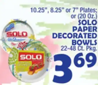 Bravo Supermarkets Solo paper decorated bowls 22-48 ct. pkg offer