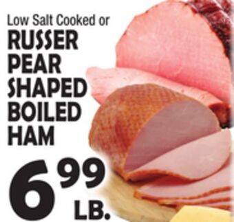Bravo Supermarkets Russer pear shaped boiled ham offer