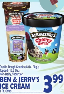 Bravo Supermarkets Ben & jerry's ice cream 1 pt. cntrs offer