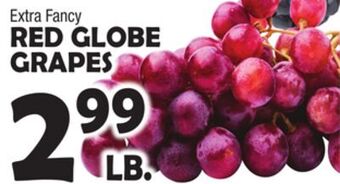 Bravo Supermarkets Red globe grapes offer