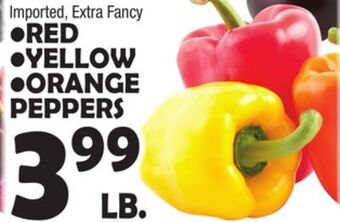 Bravo Supermarkets Red ,yellow , orange peppers offer