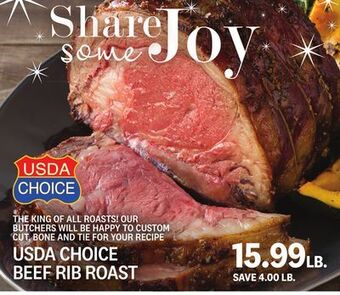 Kings Food Markets Usda choice beef rib roast offer