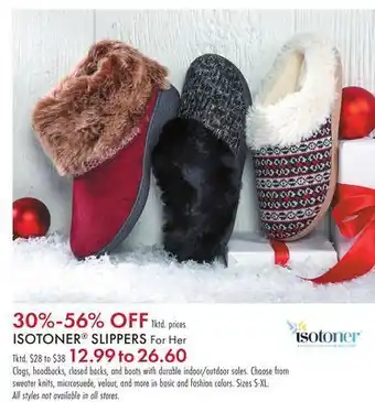 Boscov's Isotoner® slippers for her tktd offer