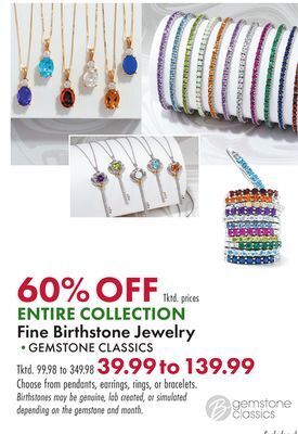 Boscov's Entire collection fine birthstone jewelry offer