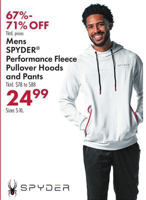 Boscov's Mens spyder® performance fleece pullover hoods and pants offer