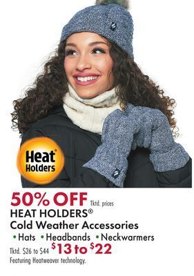 Boscov's Heat holders® cold weather accessories offer
