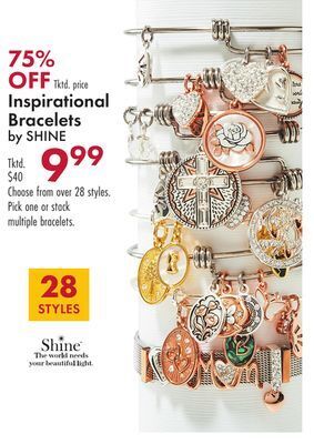 Boscov's Inspirational bracelets by shine offer