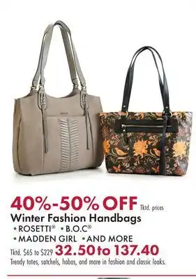 Boscov's Winter fashion handbags offer