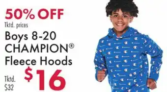 Boscov's Boys 8-20 champion® fleece hoods offer