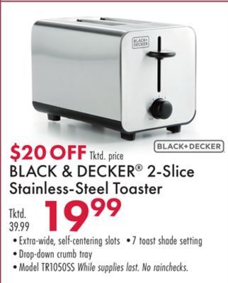 Boscov's Black & decker® 2-slice stainless-steel toaster offer