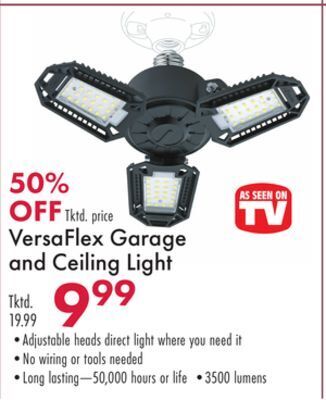 Boscov's Versaflex garage and ceiling light offer