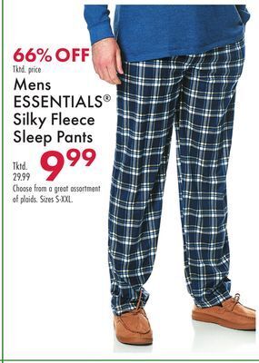 Boscov's Mens essentials® silky fleece sleep pants offer