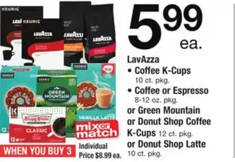 ACME Lavazza coffee k-cups 10 ct. pkg.. or offer