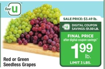 ACME Red or green seedless grapes offer